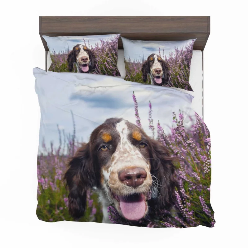 Spaniel Lavender Charm Floral Beauty Bedding Set 1