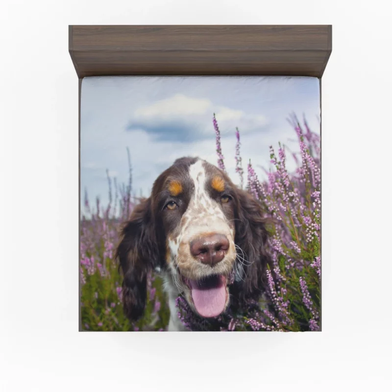 Spaniel Lavender Charm Floral Beauty Fitted Sheet 1