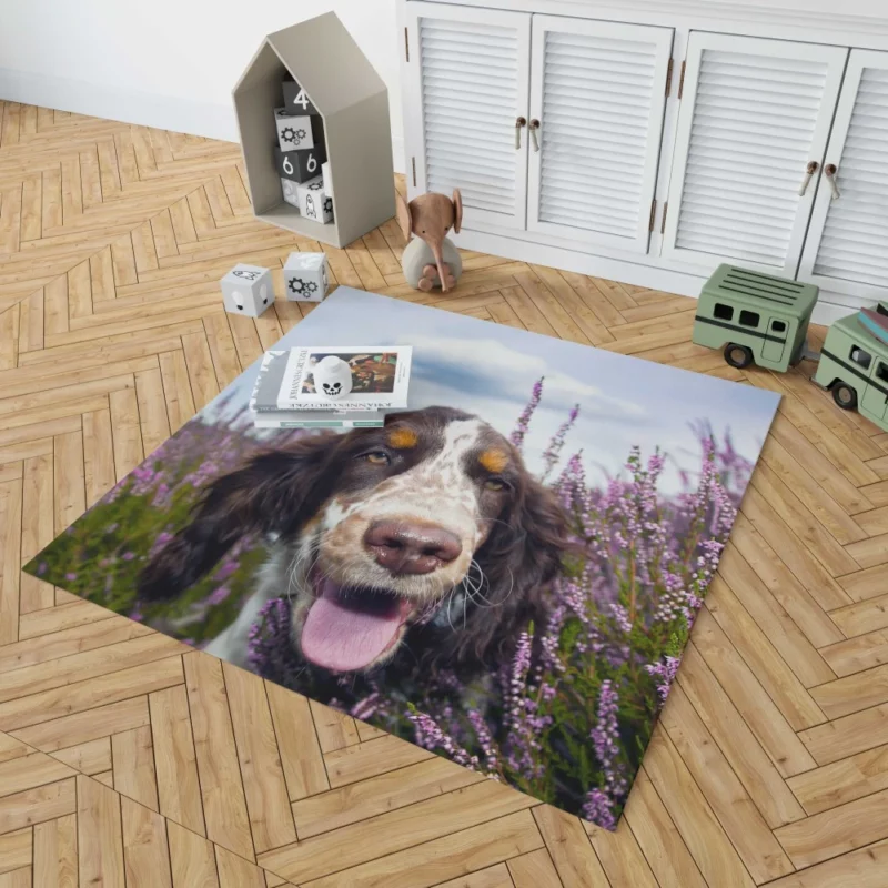 Spaniel Lavender Charm Floral Beauty Rug 1