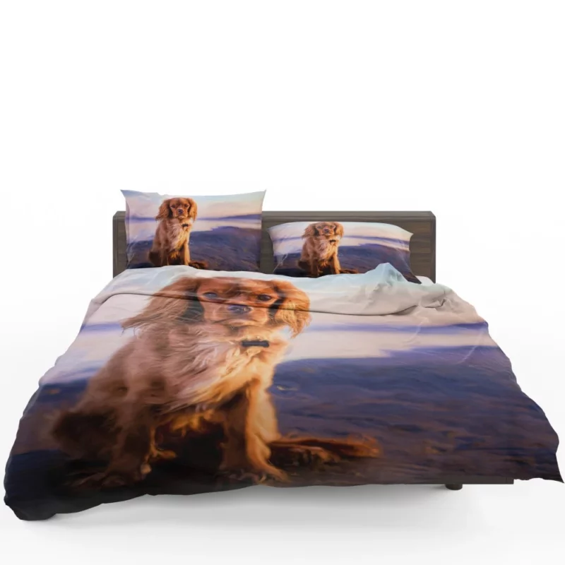 Spaniel in Oil Paint Filter Furry Artistry Bedding Set