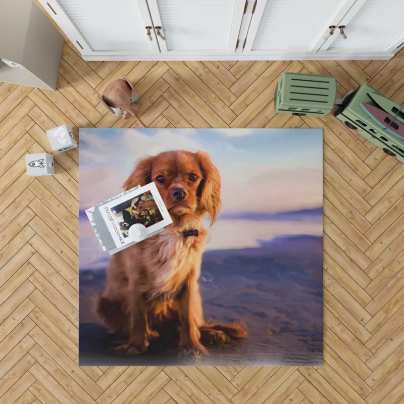 Spaniel in Oil Paint Filter Furry Artistry Rug