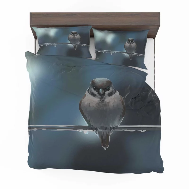 Sparrow Flitting Charm Feathered Visitor Bedding Set 1