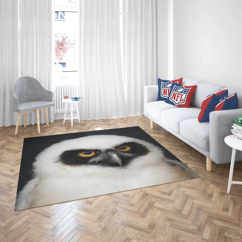 Spectacled Owl Chick Curious Avian Youth Rug 2