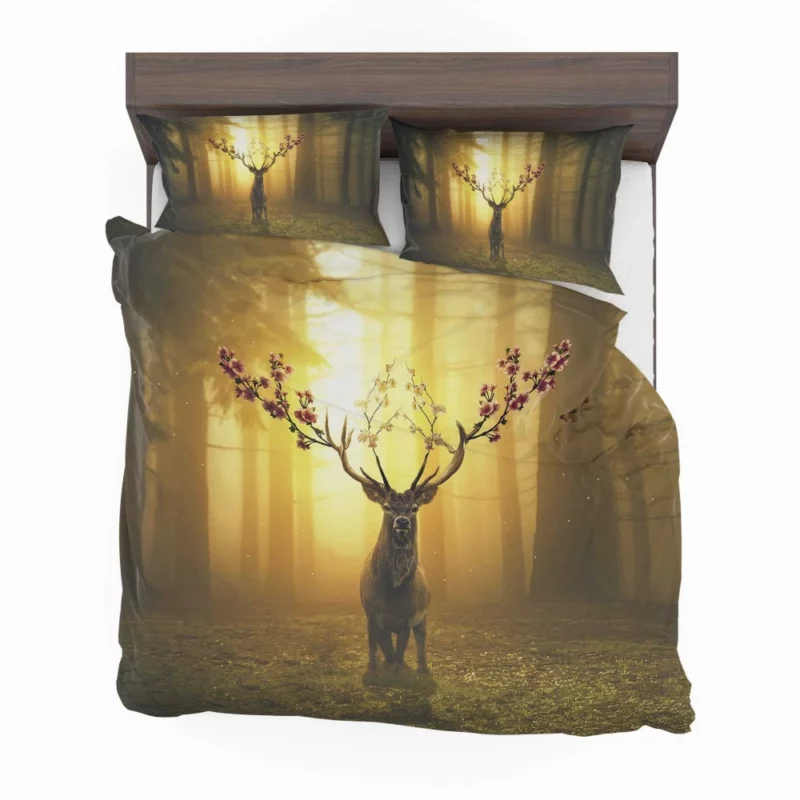 Spring Enchanted Deer in Forest Bedding Set 1