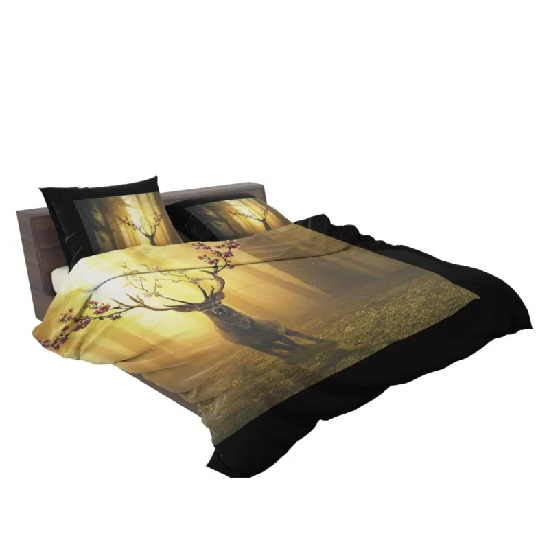 Spring Enchanted Deer in Forest Bedding Set 2