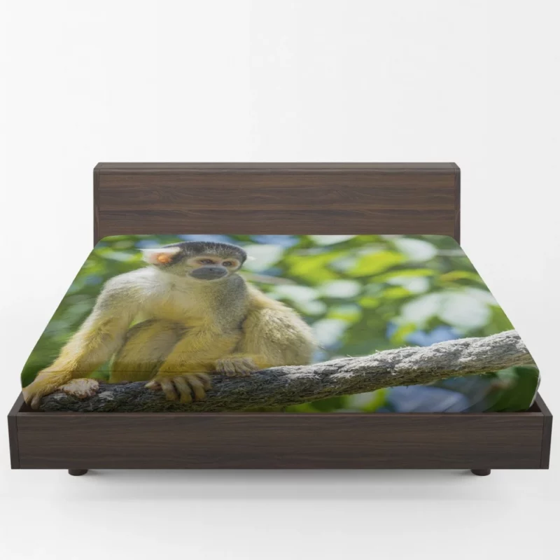 Squirrel Monkey Acrobatic Charm Fitted Sheet