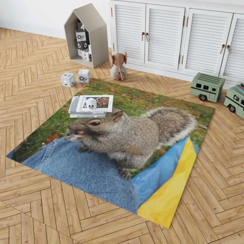 Squirrel Playful Acrobatics Natural Joy Rug 1