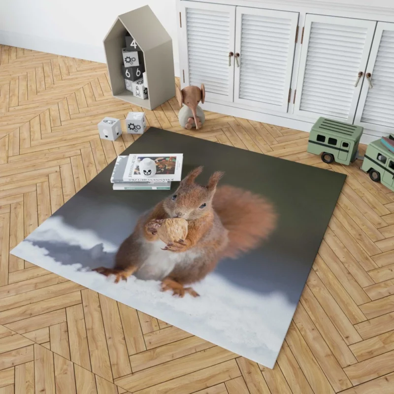 Squirrel Playful Energy Nature Charm Rug 1