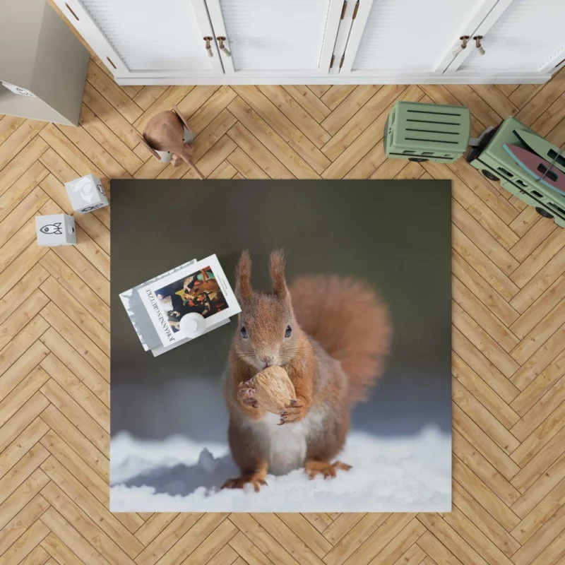 Squirrel Playful Energy Nature Charm Rug