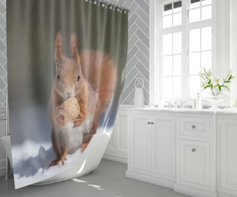 Squirrel Playful Energy Nature Charm Shower Curtain 1