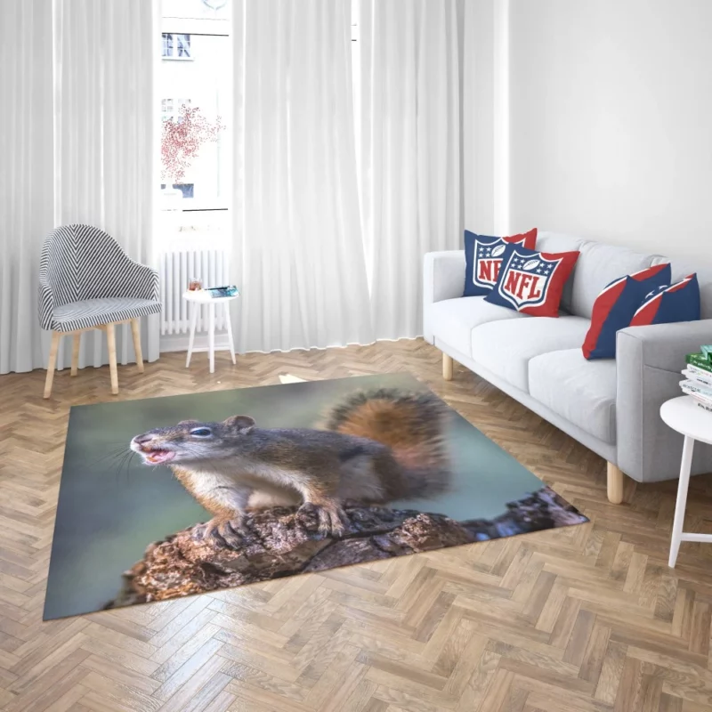 Squirrel Playful Garden Visitor Rug 2