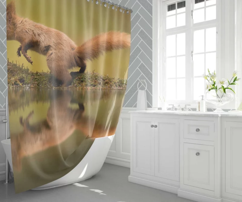 Squirrel Reflective Rodent Gaze Shower Curtain 1