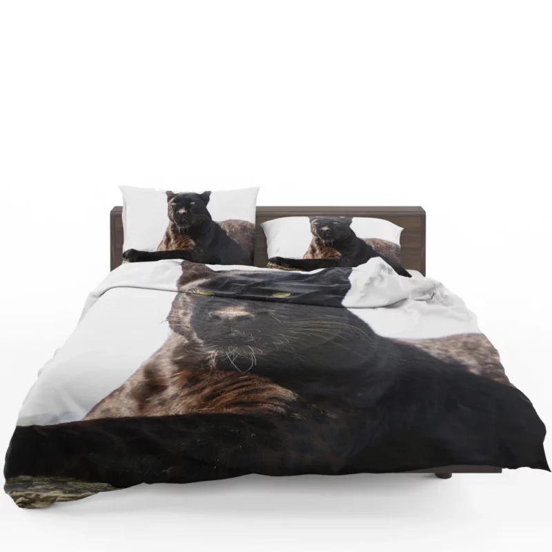 Stealthy Elegance Black Panther Grace Bedding Set