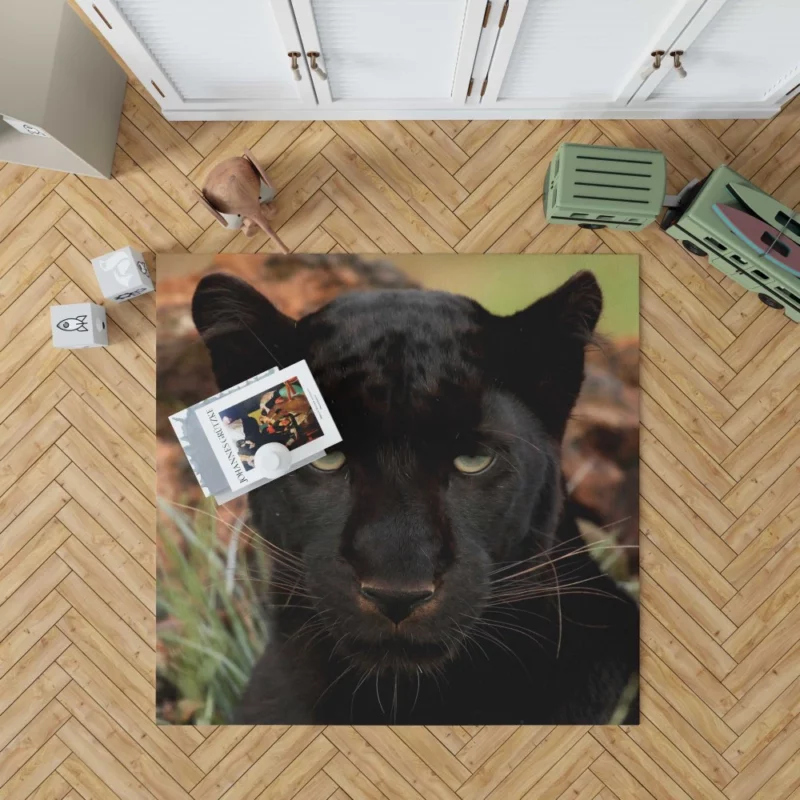 Stealthy Majesty Black Panther Aura Rug