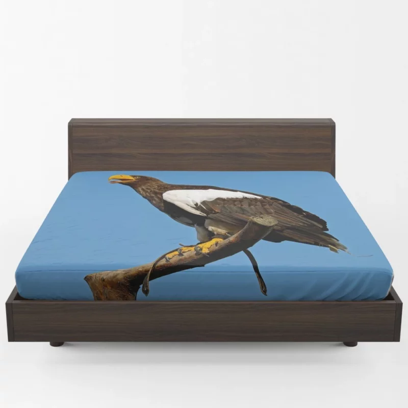 Steller Sea Eagle Arctic Perch Majestic Bird Fitted Sheet