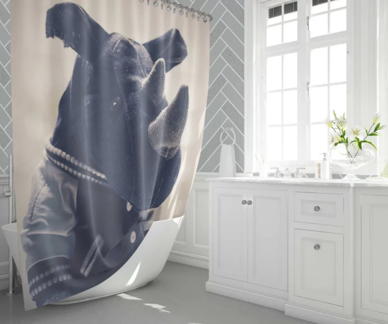 Stuffed Rhino Majestic Plush Wonder Shower Curtain 1