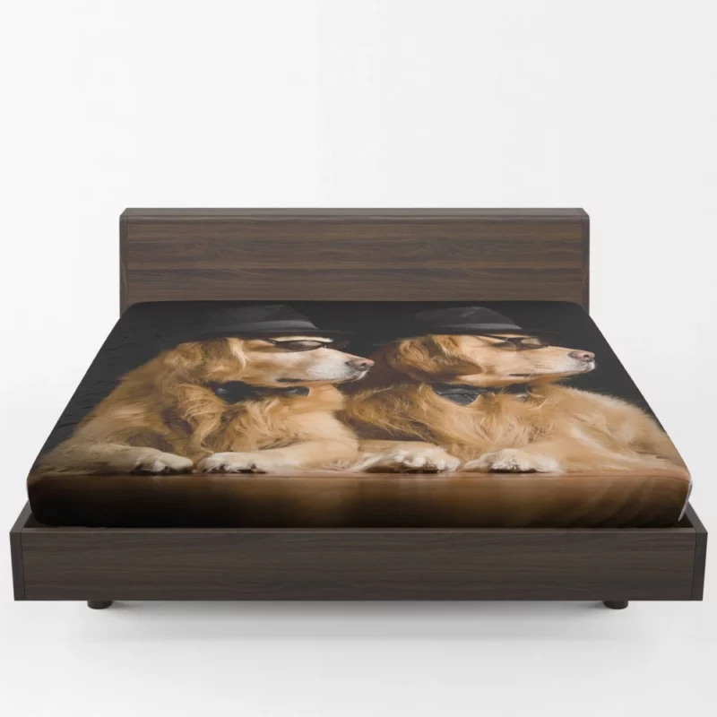 Stylish Retriever Humor Fitted Sheet