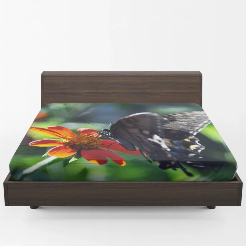 Summer Sip Butterfly and Flower Fitted Sheet