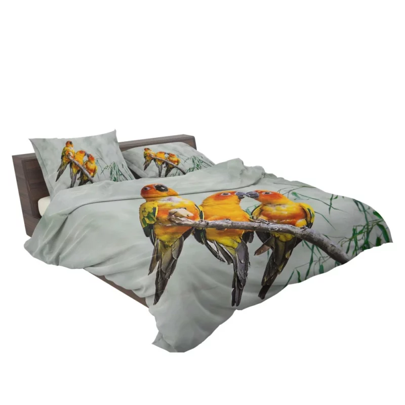 Sun Parakeet Tropical Charm Colorful Parrot Bedding Set 2