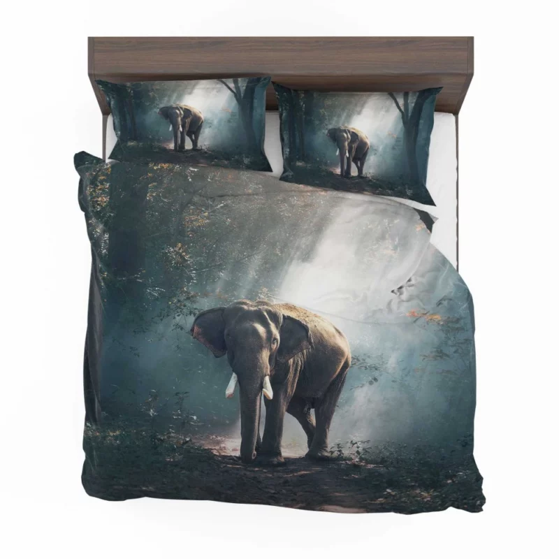 Sunbeam-Kissed Asian Elephant Majestic Wonder Bedding Set 1