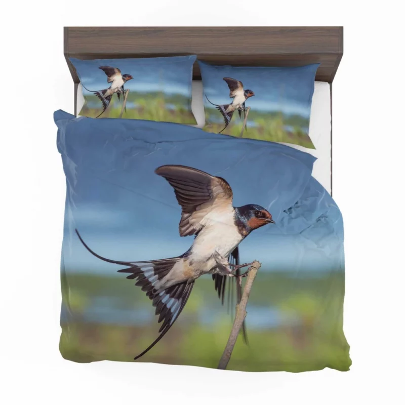 Swallow Aerial Dance Whimsical Flight Bedding Set 1