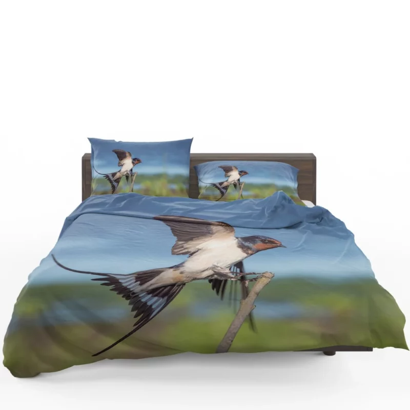 Swallow Aerial Dance Whimsical Flight Bedding Set