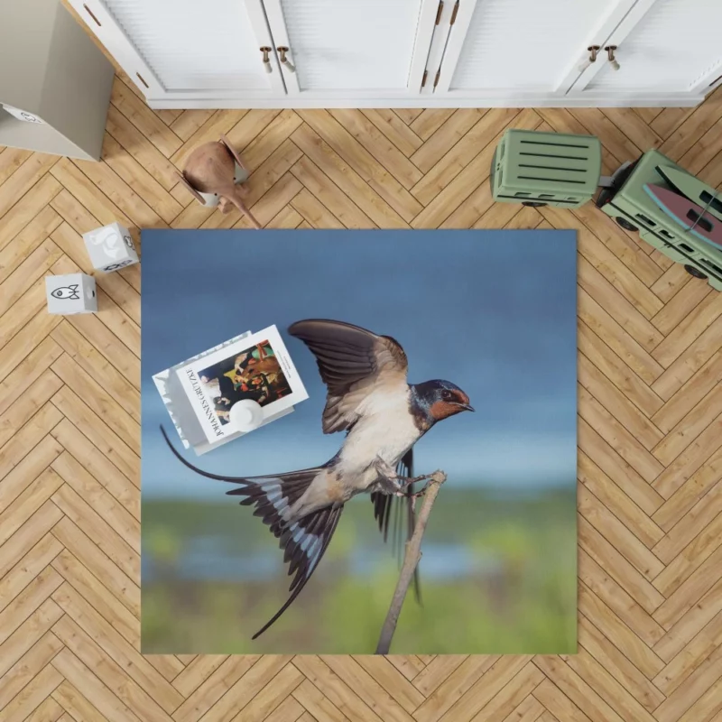 Swallow Aerial Dance Whimsical Flight Rug