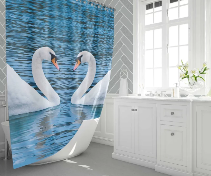 Swan Grace Serenity in Motion Shower Curtain 1