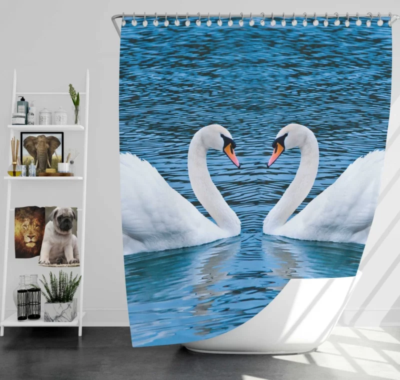 Swan Grace Serenity in Motion Shower Curtain