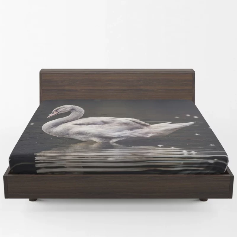 Swan Graceful Elegance Waterside Beauty Fitted Sheet