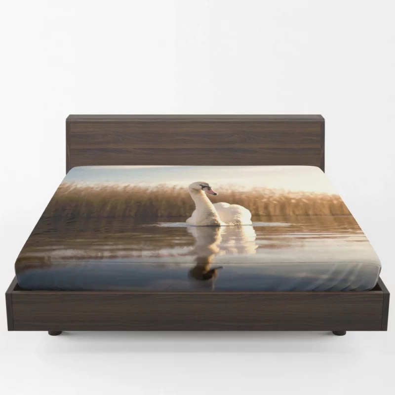 Swan Serene Dance Lake Beauty Fitted Sheet