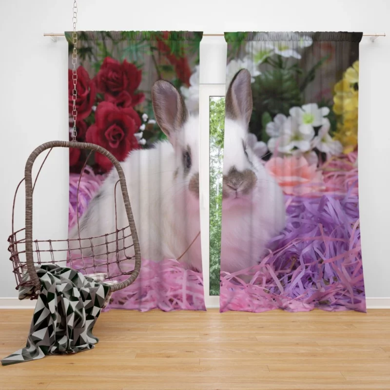 Sweet Rabbit Adorable Innocence Curtain