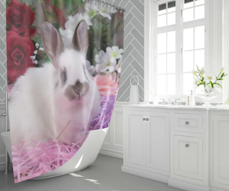 Sweet Rabbit Adorable Innocence Shower Curtain 1