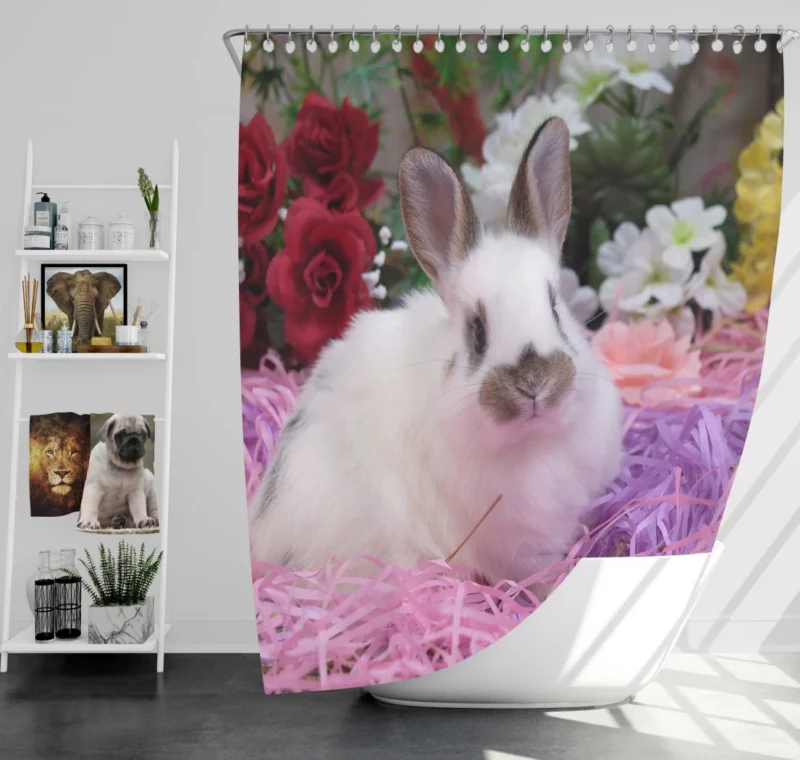 Sweet Rabbit Adorable Innocence Shower Curtain