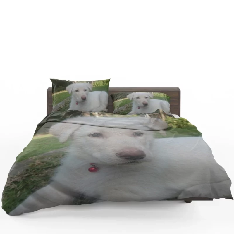 Swiss Shepherds Snowy Charm Puppy Love Bedding Set