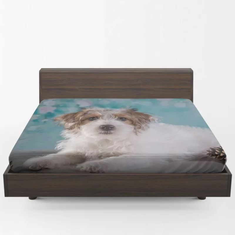 Terrier Playful Pose Furry Adventure Fitted Sheet