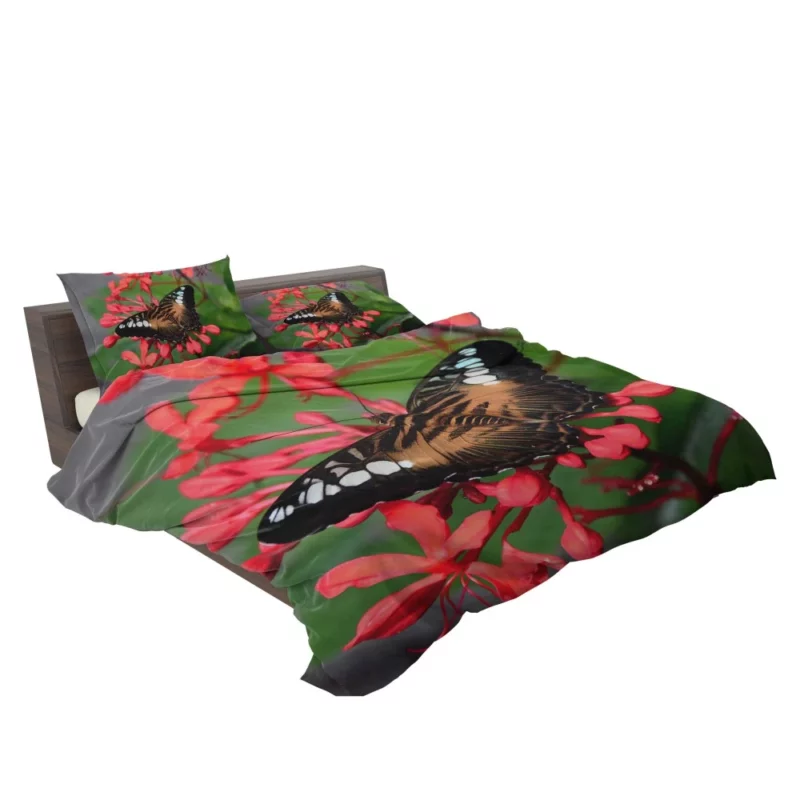 The Clipper Butterfly Red Floral Delight Bedding Set 2