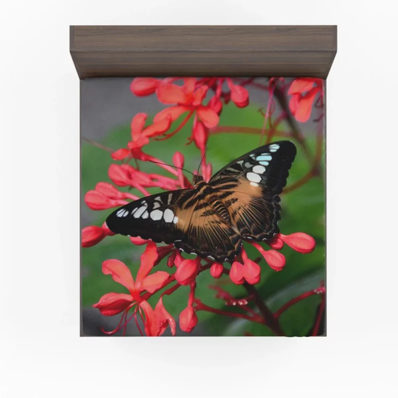 The Clipper Butterfly Red Floral Delight Fitted Sheet 1