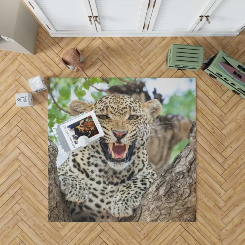 The Elusive Leopard Master of Camouflage Rug