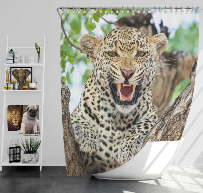 The Elusive Leopard Master of Camouflage Shower Curtain