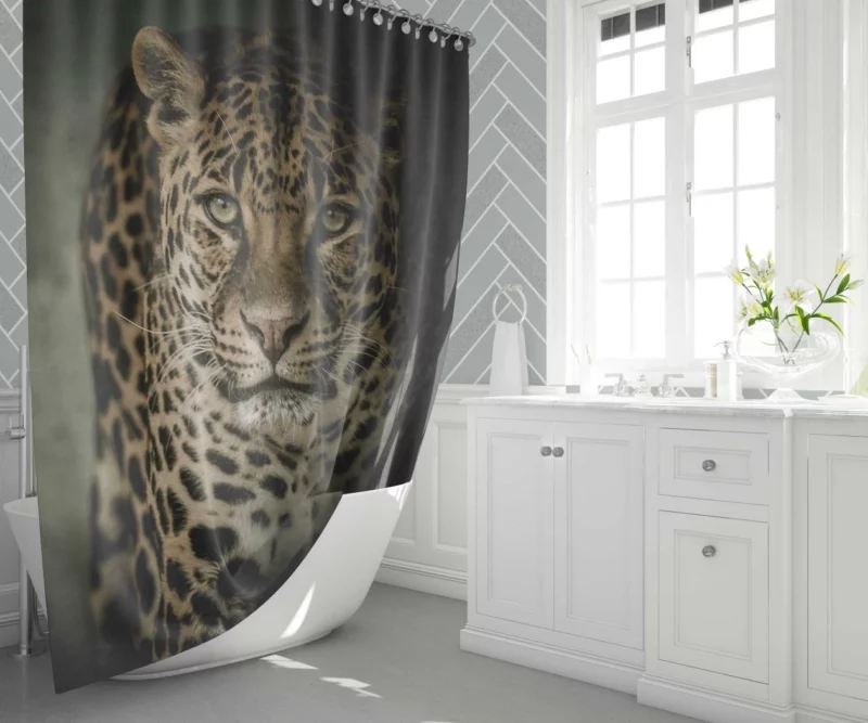 The Prowling Leopard Silent Hunter Shower Curtain 1