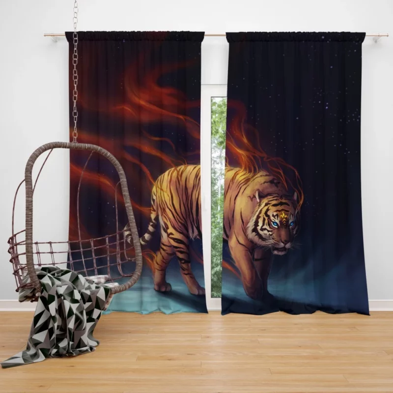 Tiger Bold Presence Untamed Majesty Curtain