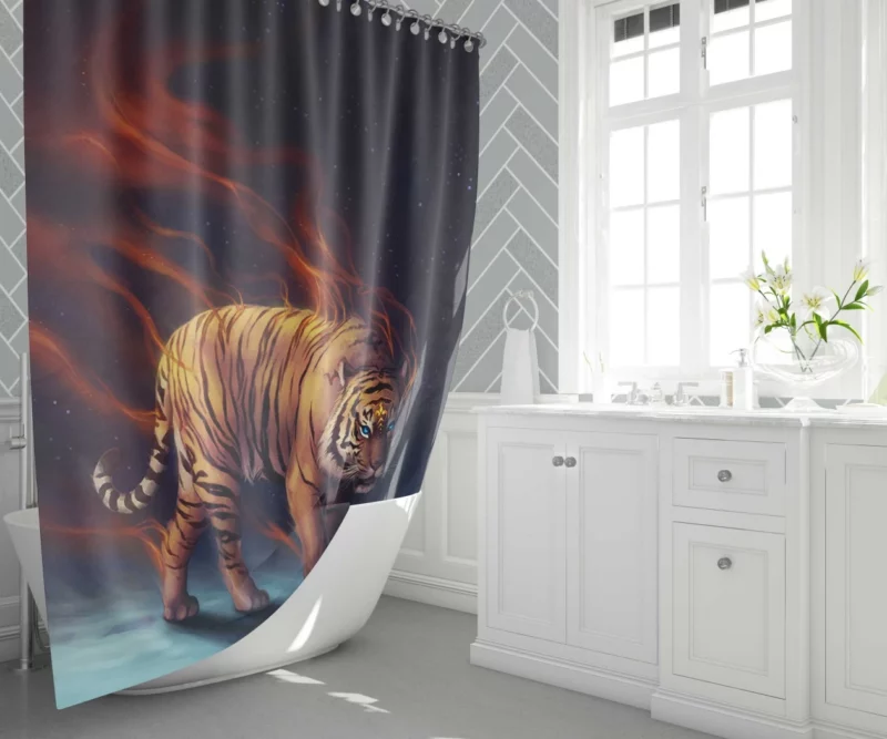 Tiger Bold Presence Untamed Majesty Shower Curtain 1