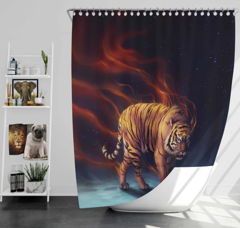 Tiger Bold Presence Untamed Majesty Shower Curtain