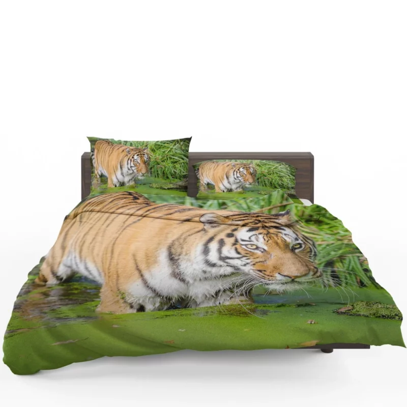 Tiger Close-Up in Water Captivating Beauty Bedding Set