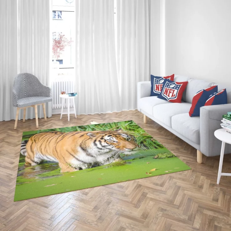 Tiger Close-Up in Water Captivating Beauty Rug 2