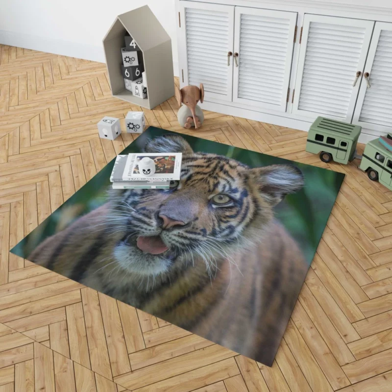 Tiger Cub Gaze Enchanted Wilderness Rug 1