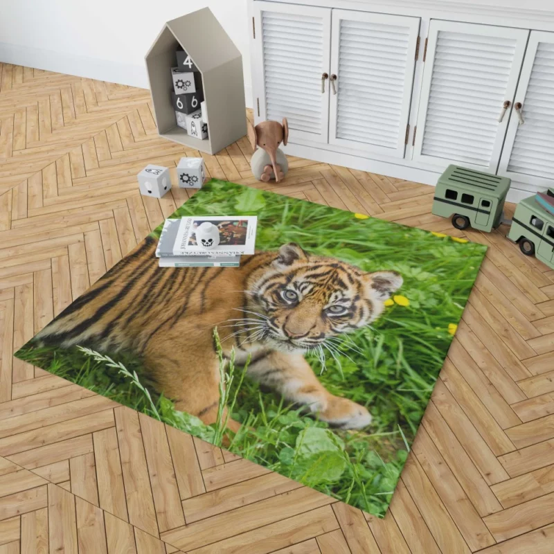 Tiger Cub Grassland Antics Wild Charm Rug 1