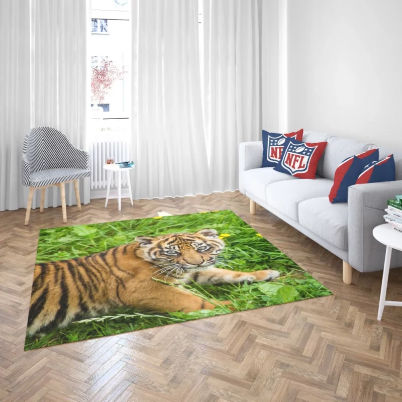 Tiger Cub Grassland Antics Wild Charm Rug 2