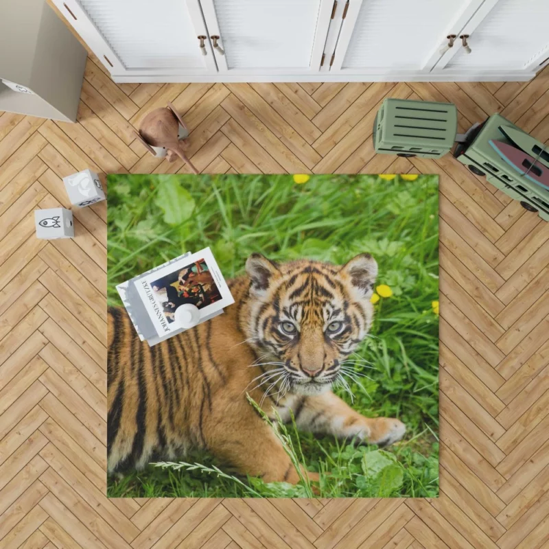 Tiger Cub Grassland Antics Wild Charm Rug